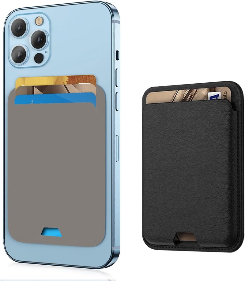 iLodn Magnetic Wallet Compatible with MagSafe for iPhone 17 16 15 14 13 12 Pro Max Air Plus Model, Mag 3 Safe Card Holder Stick on Accessories for Apple Cell Phone & Case, Midnight&Gray - Image 1